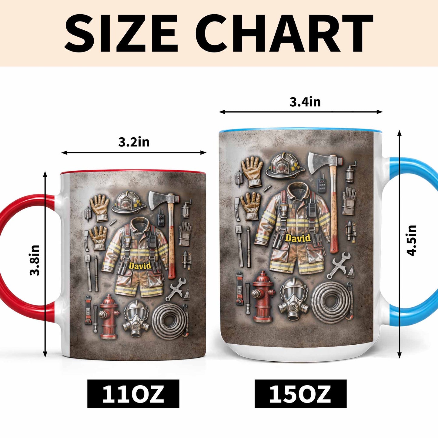 Brave Firefighter Gear Customized Mug