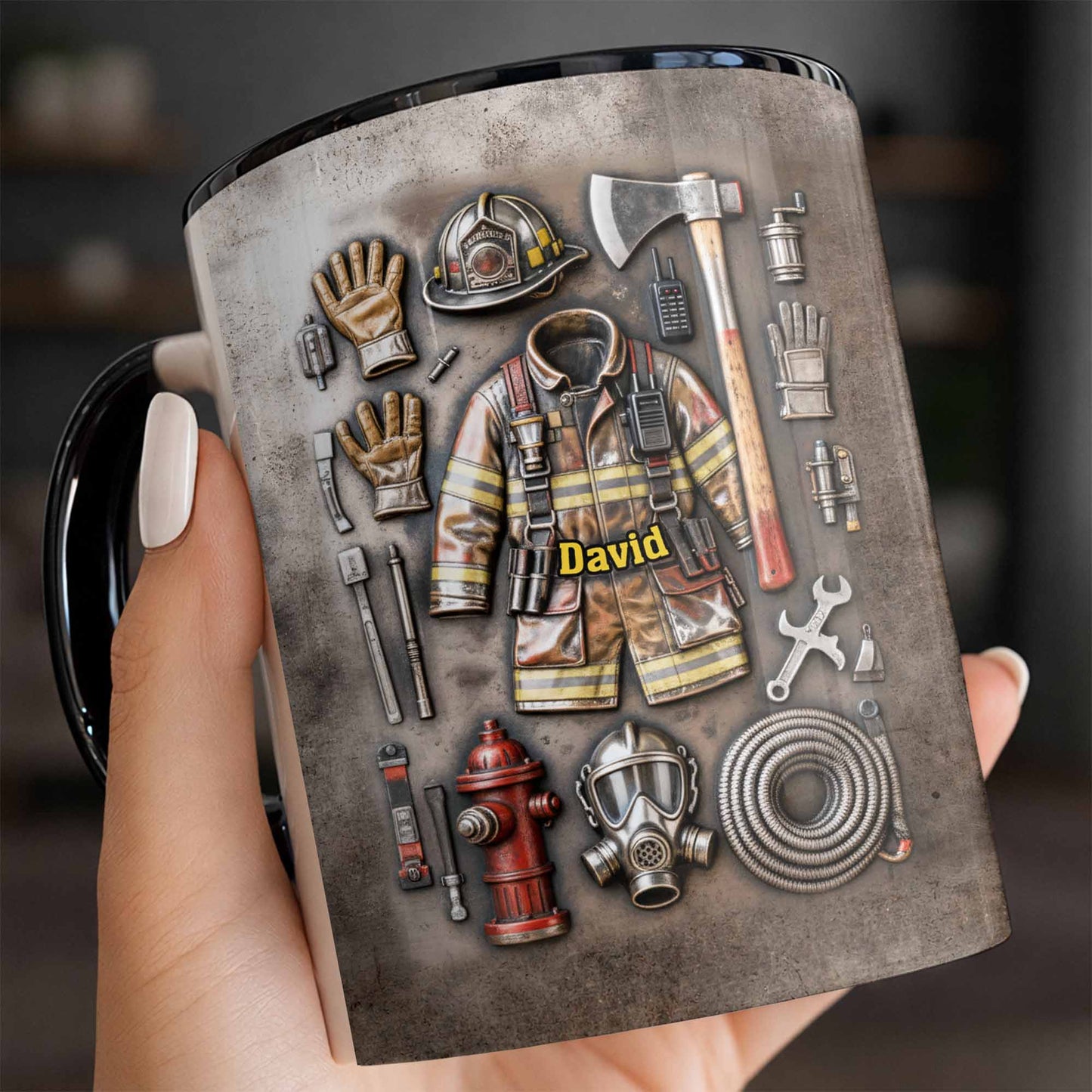 Brave Firefighter Gear Customized Mug