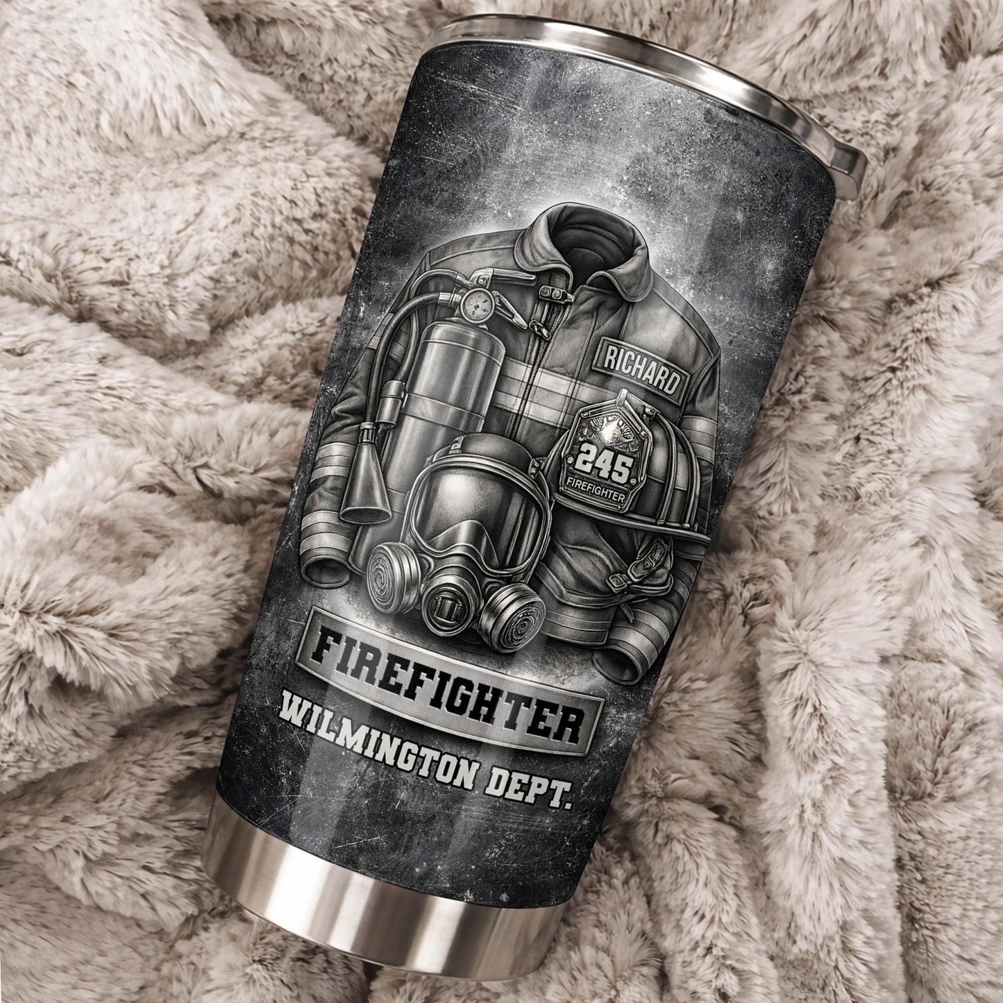 Firefighter Wilmington Dept Helmet And Gear