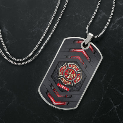 Fire Rescue Courage Honor Maltese Cross Firefighter Emblem