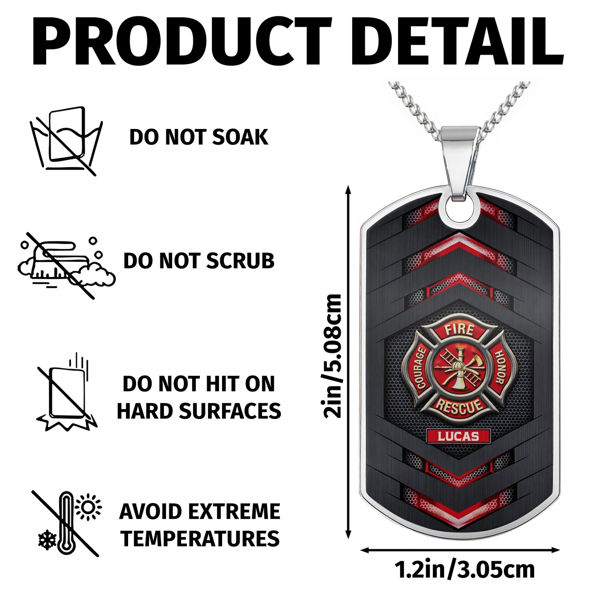 Fire Rescue Courage Honor Maltese Cross Firefighter Emblem