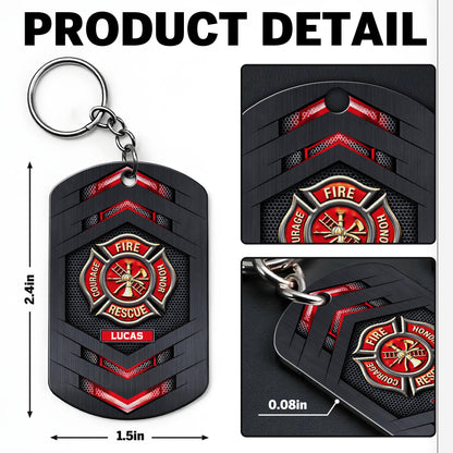Fire Rescue Courage Honor With Firefighter Badge And Maltese Cross