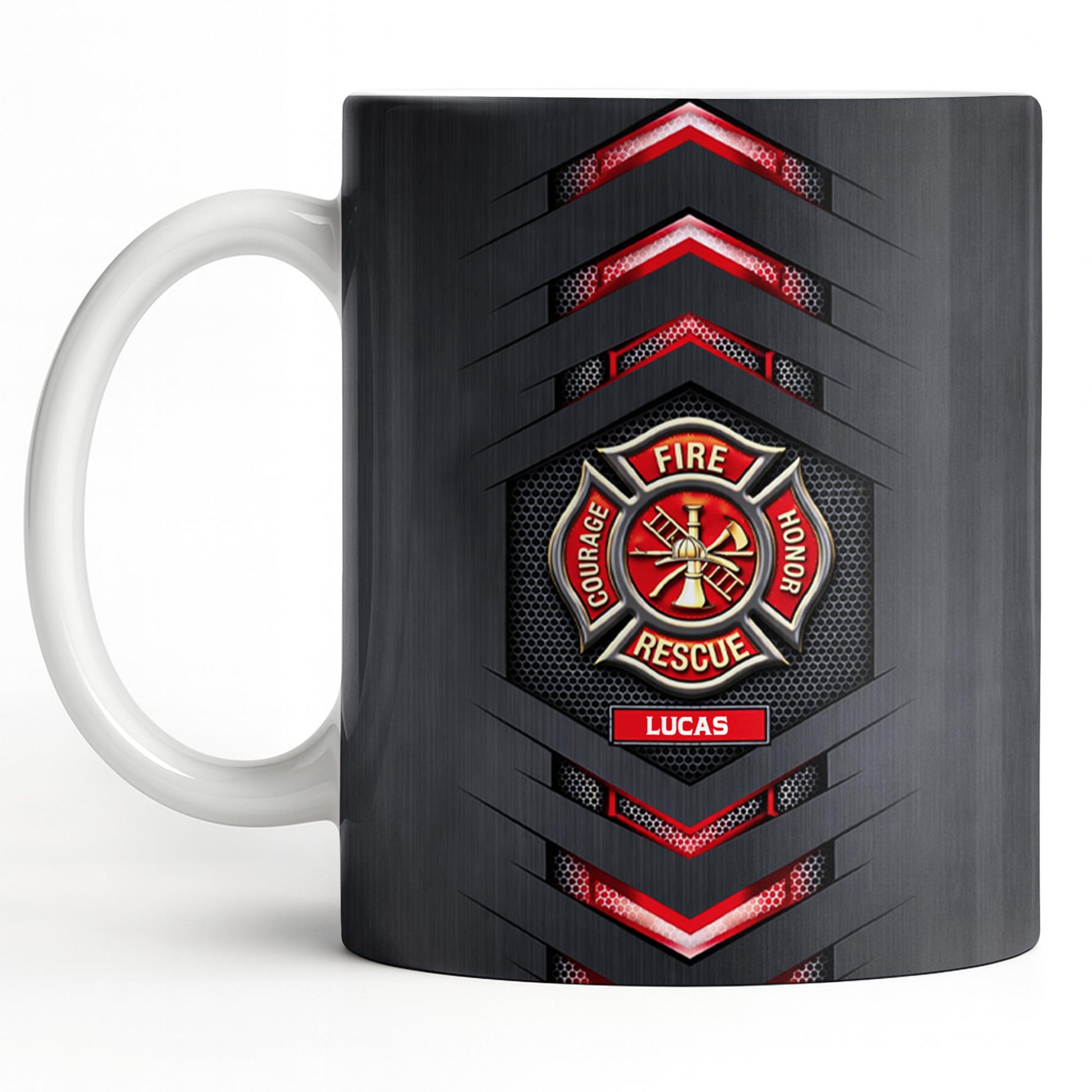 Fire Rescue Courage Honor With Firefighter Badge And Axe