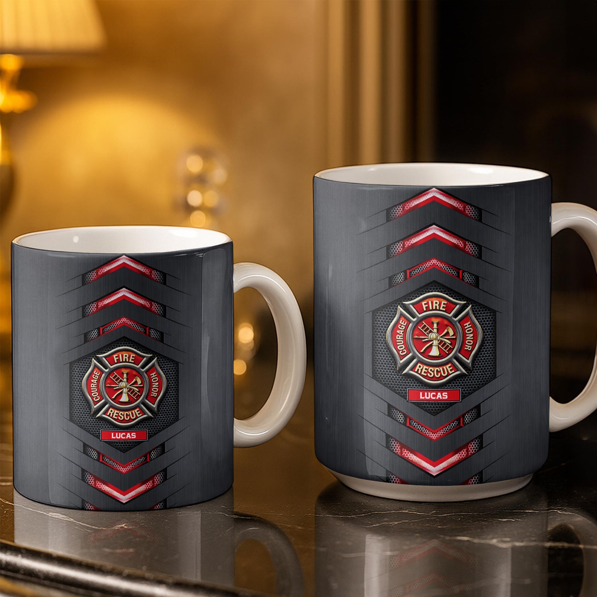 Fire Rescue Courage Honor With Firefighter Badge And Axe