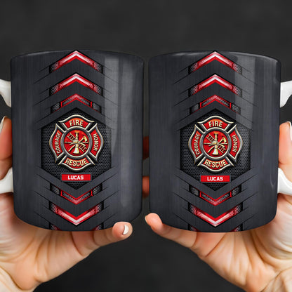 Fire Rescue Courage Honor With Firefighter Badge And Axe