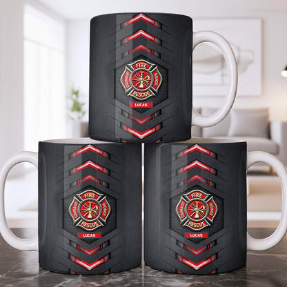 Fire Rescue Courage Honor With Firefighter Badge And Axe