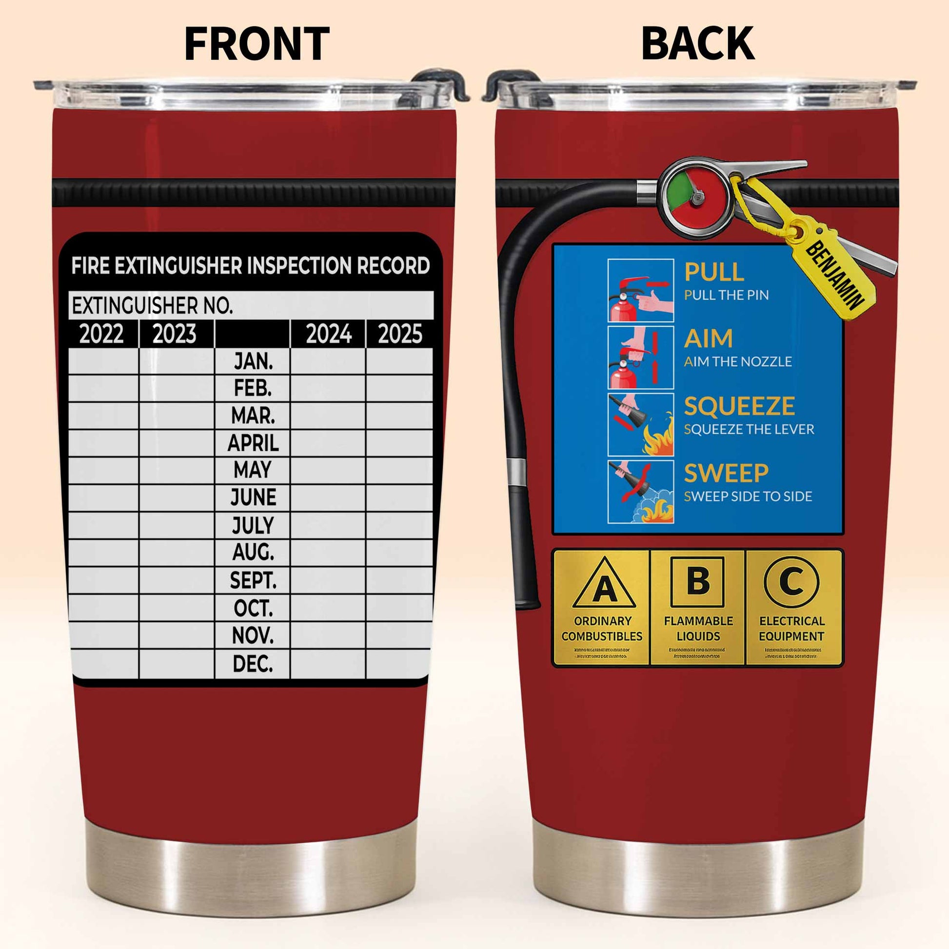 Fire Extinguisher Inspection Record Tumbler