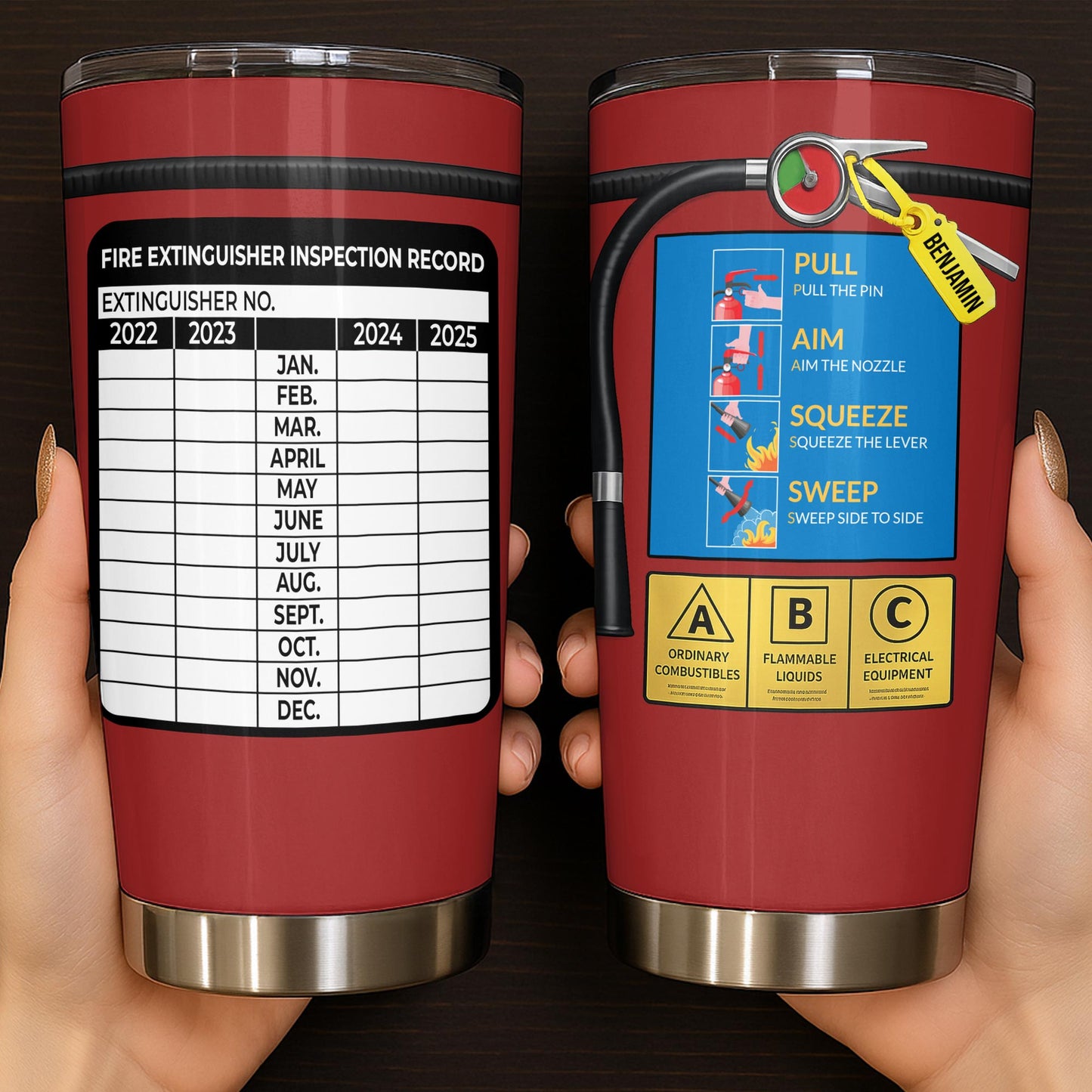 Fire Extinguisher Inspection Record Tumbler
