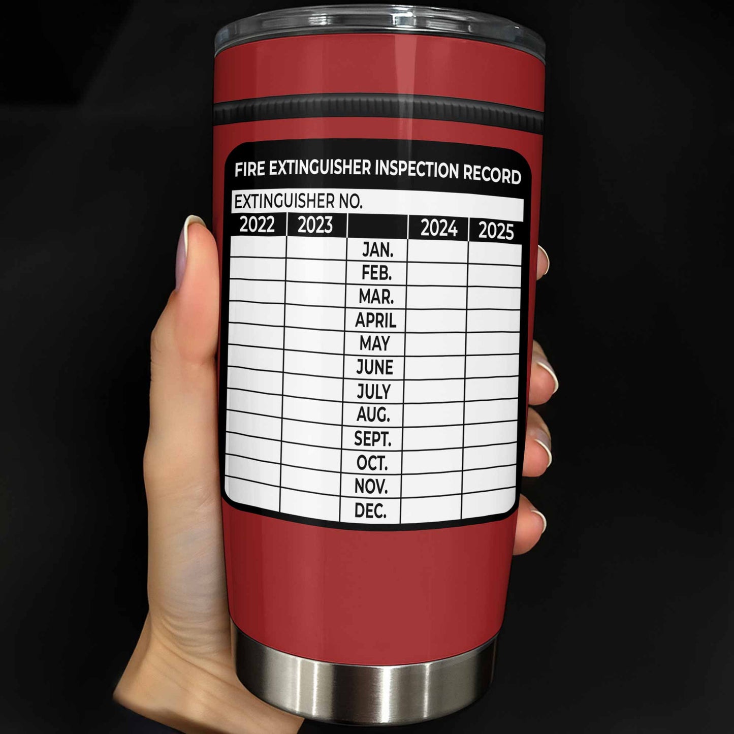 Fire Extinguisher Inspection Record Tumbler