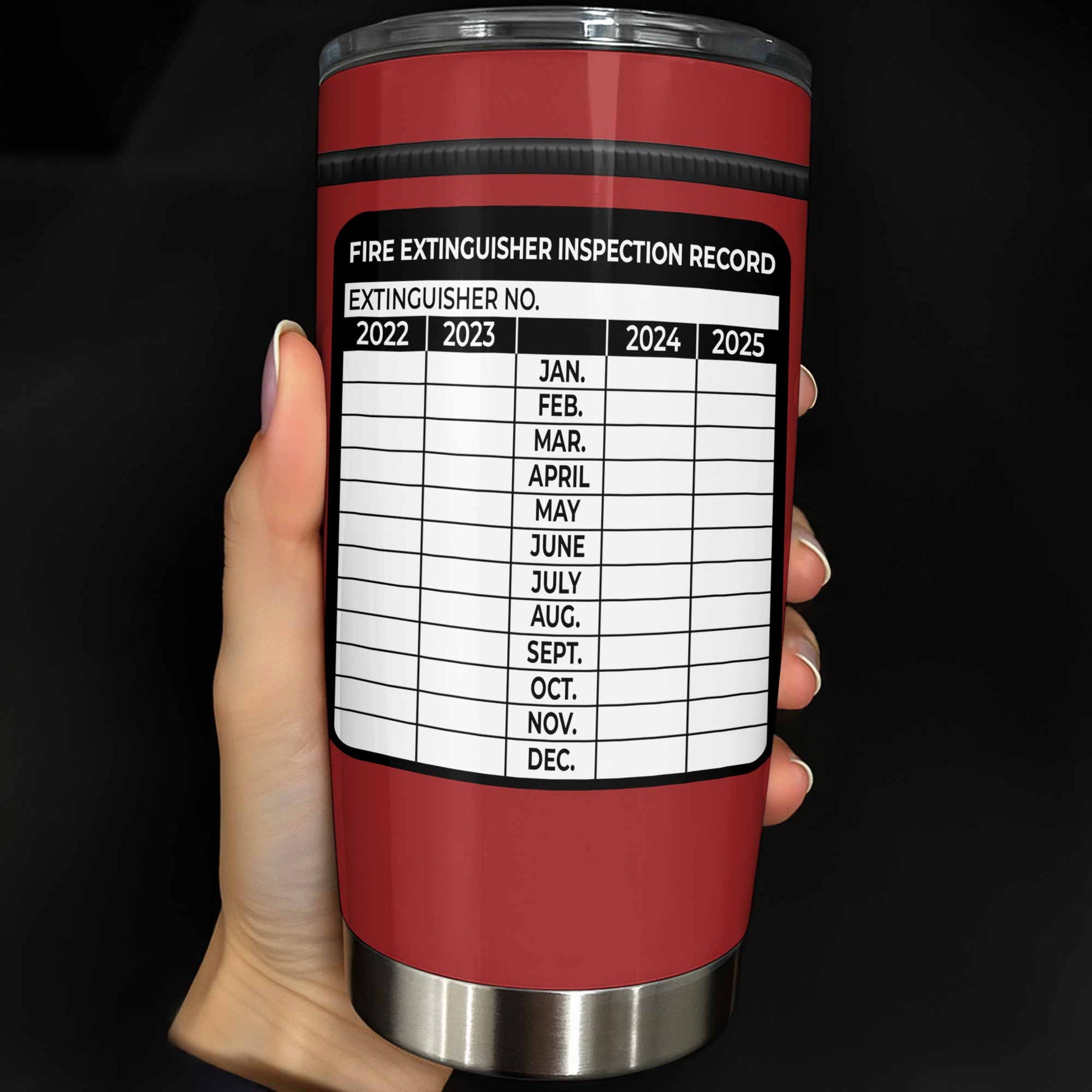 Fire Extinguisher Inspection Record Tumbler