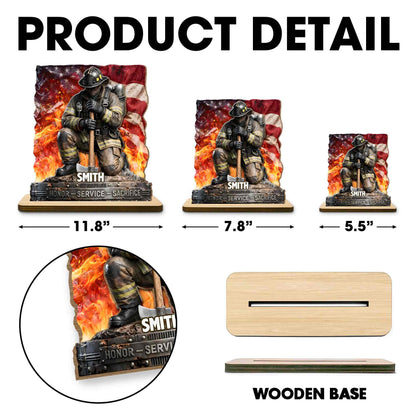 Honor Service Sacrifice Firefighter With American Flag And Axe