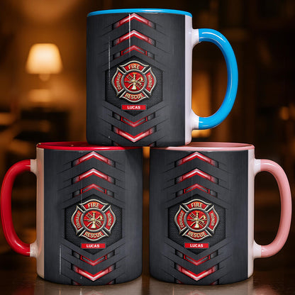 Fire Rescue Courage Honor Maltese Cross Badge With Firefighter Tools Design