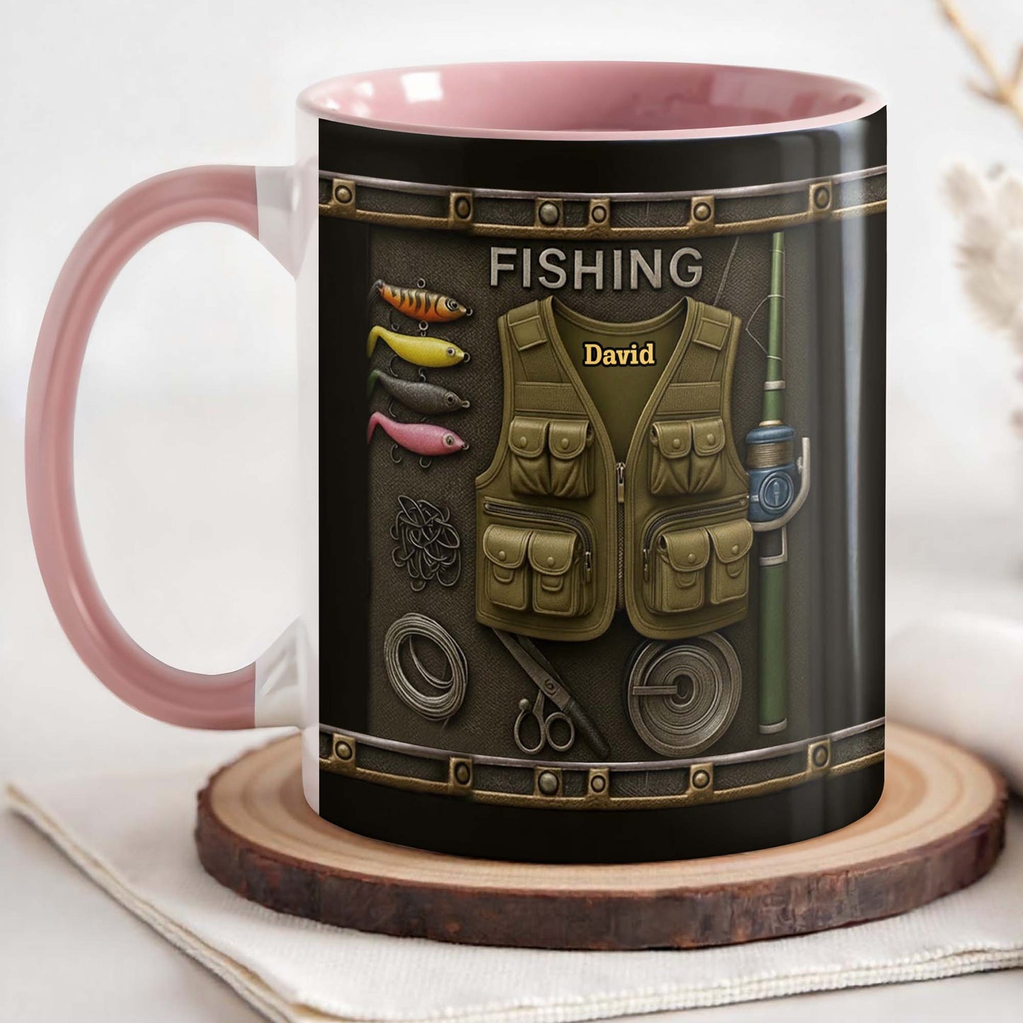 Customizable Fishing-Themed Design With Vest and Lures