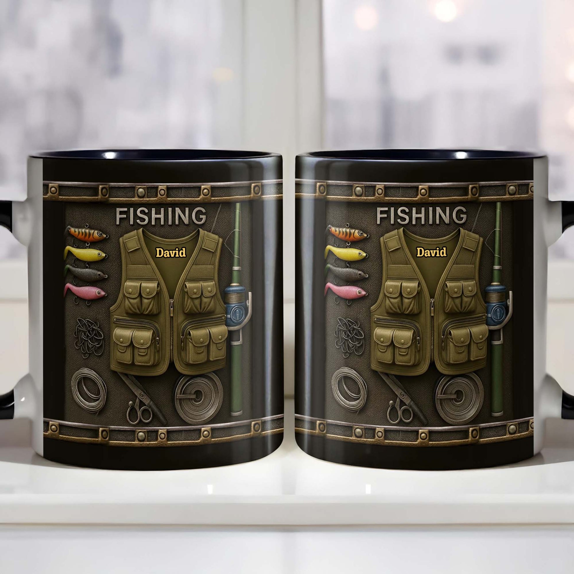 Customizable Fishing-Themed Design With Vest and Lures