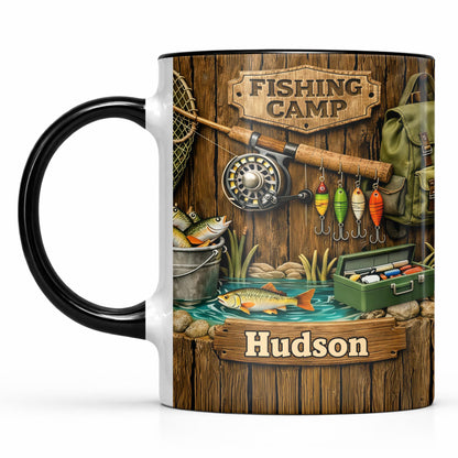 Fishing Camp Gear With Fishing Rod And Fish