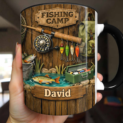 Fishing Camp Gear With Fishing Rod And Fish