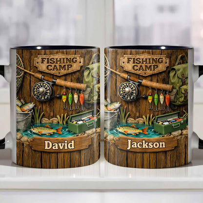 Fishing Camp Gear With Fishing Rod And Fish