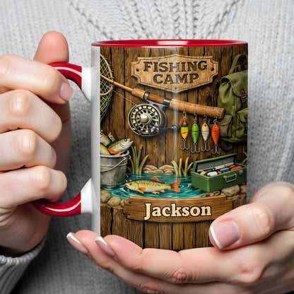 Fishing Camp Gear With Fishing Rod And Fish