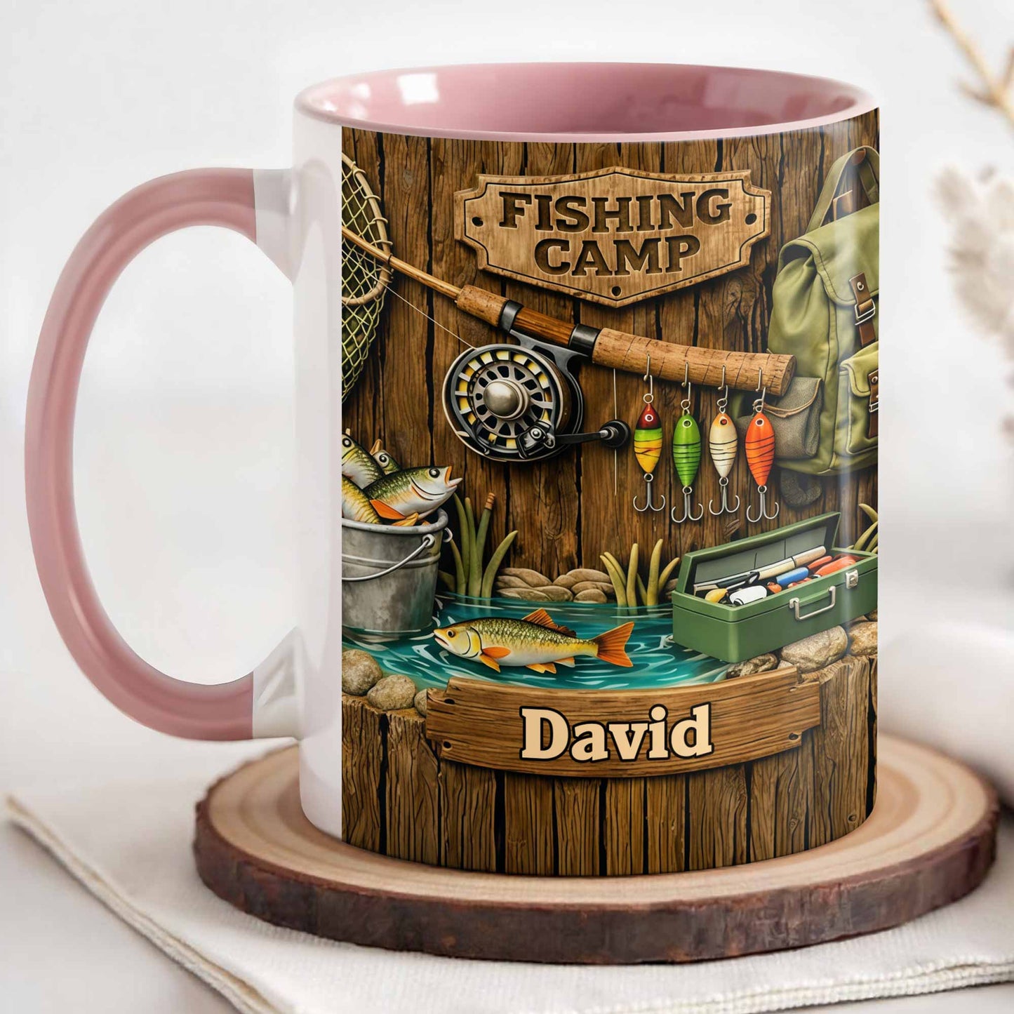 Fishing Camp Gear With Fishing Rod And Fish