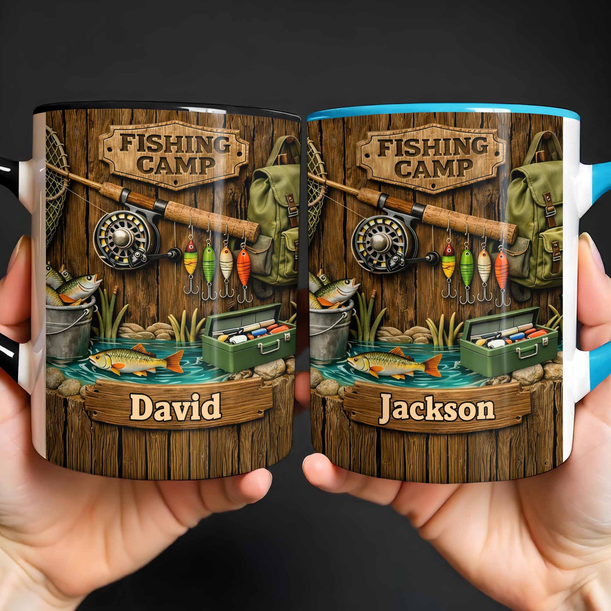 Fishing Camp Gear With Fishing Rod And Fish