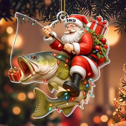 Catch The Christmas Spirit With Santa Fishing Ornament
