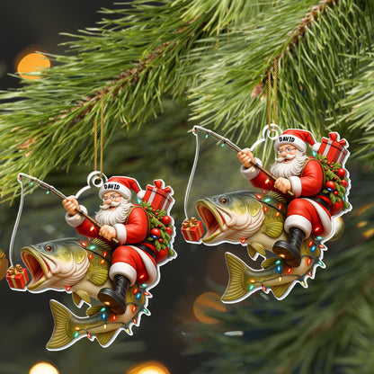 Catch The Christmas Spirit With Santa Fishing Ornament