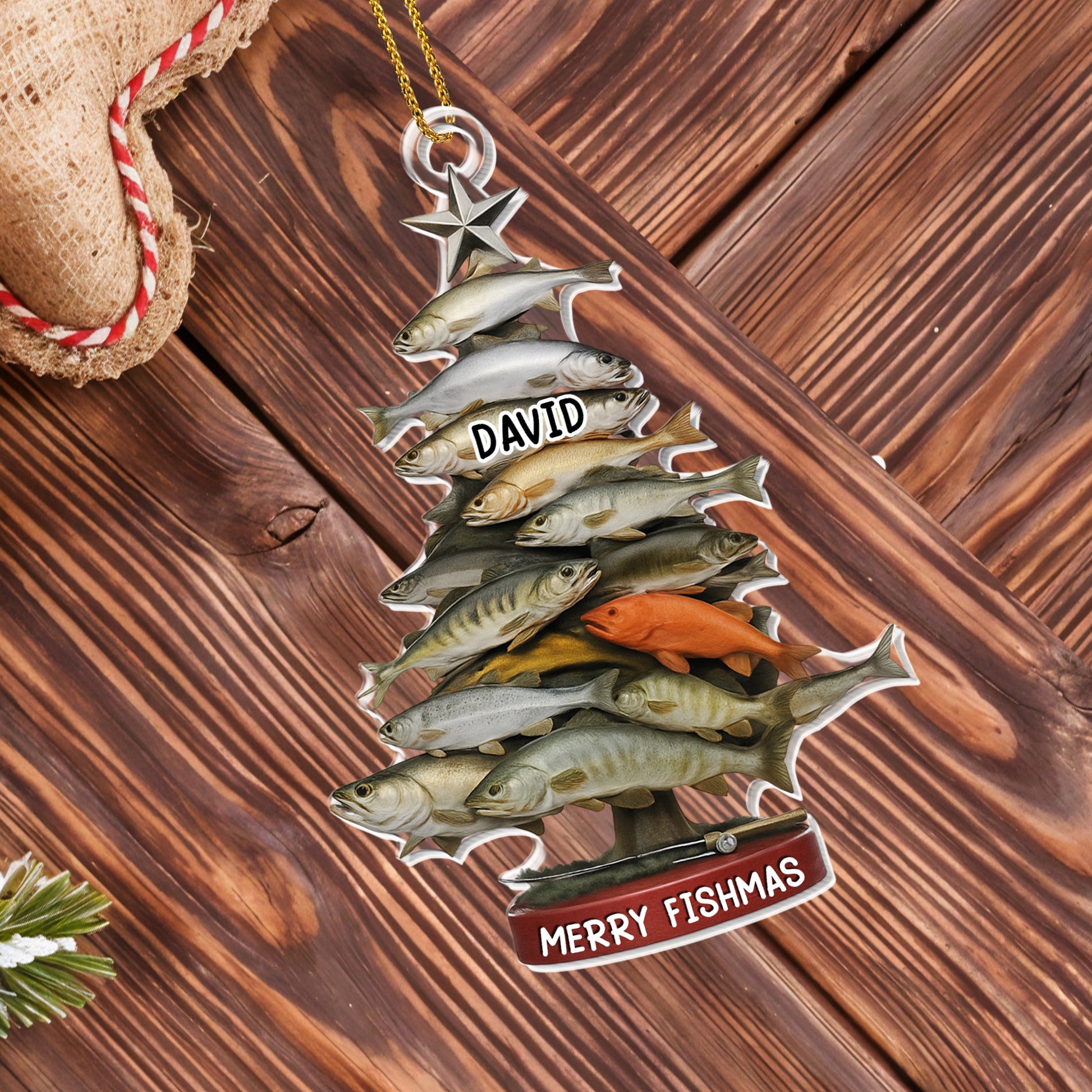 Merry Fishmas, Stack Of Fish In Tree Shape