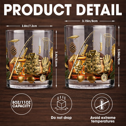 Customizable Fishing Enthusiast's Whiskey Glass