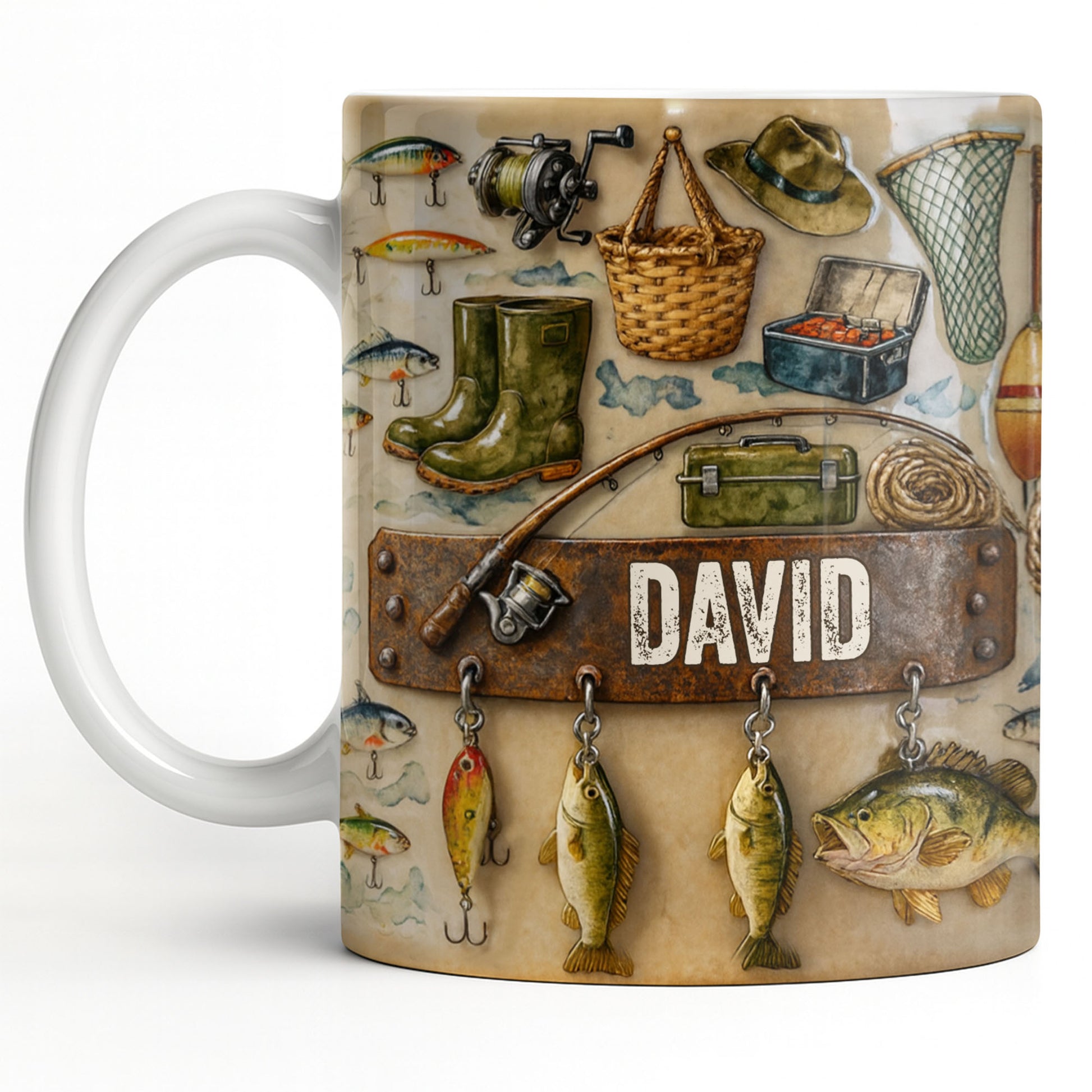 Customizable Design For Fishing Enthusiasts With Fishing Gear