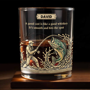 A Good Cast Is Like A Good Whiskey, Whiskey Glass For Fishing Enthusiasts