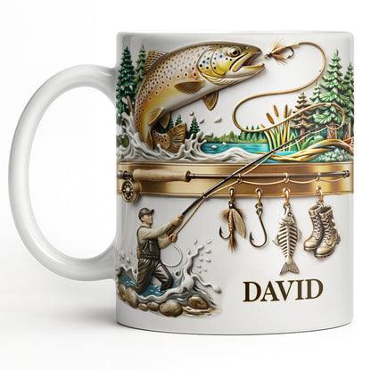 Personalized Gift For Fishing Enthusiasts With Fisherman And Lures