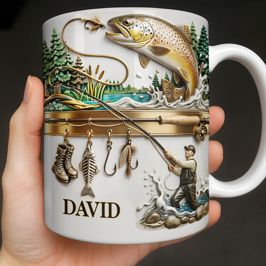 Personalized Gift For Fishing Enthusiasts With Fisherman And Lures