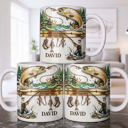 Personalized Gift For Fishing Enthusiasts With Fisherman And Lures