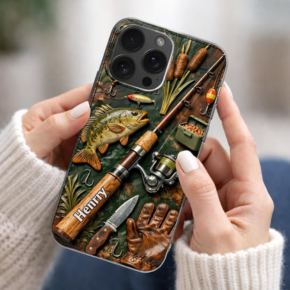 A Perfect Day Fishing Rod and Bass Fish Design