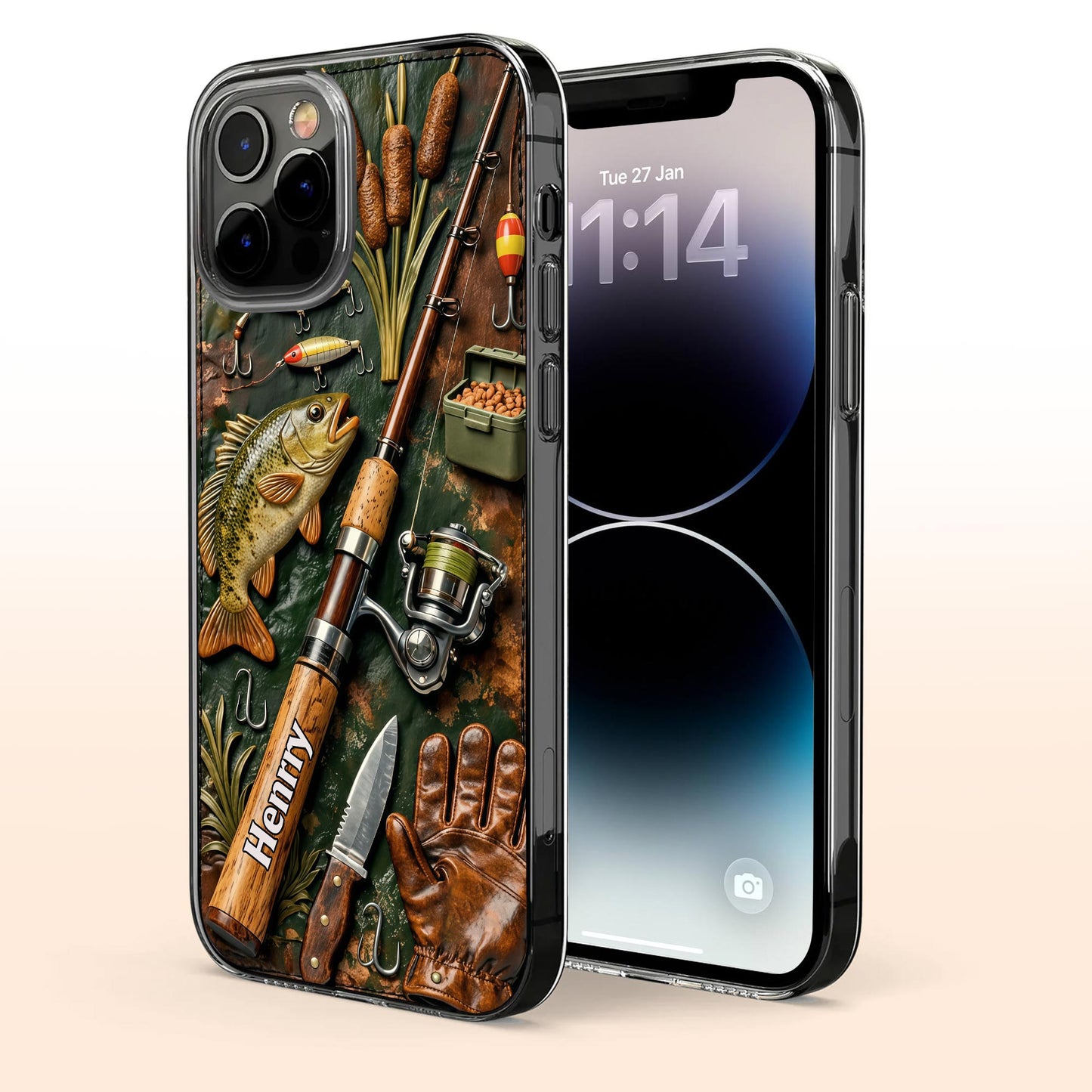 A Perfect Day Fishing Rod and Bass Fish Design