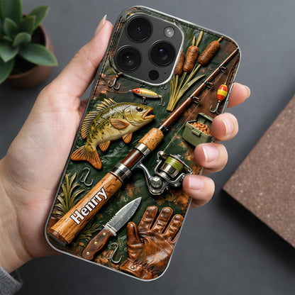 A Perfect Day Fishing Rod and Bass Fish Design