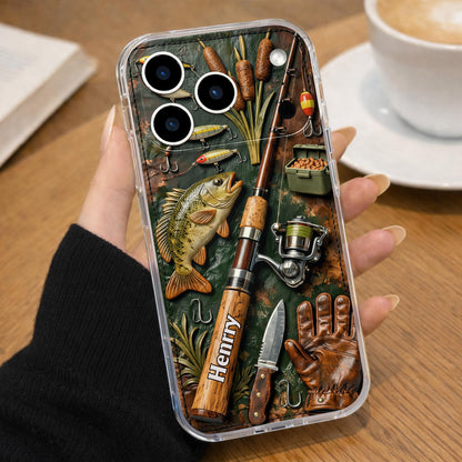 A Perfect Day Fishing Rod and Bass Fish Design