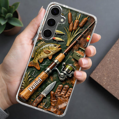 A Perfect Day Fishing Rod and Bass Fish Design