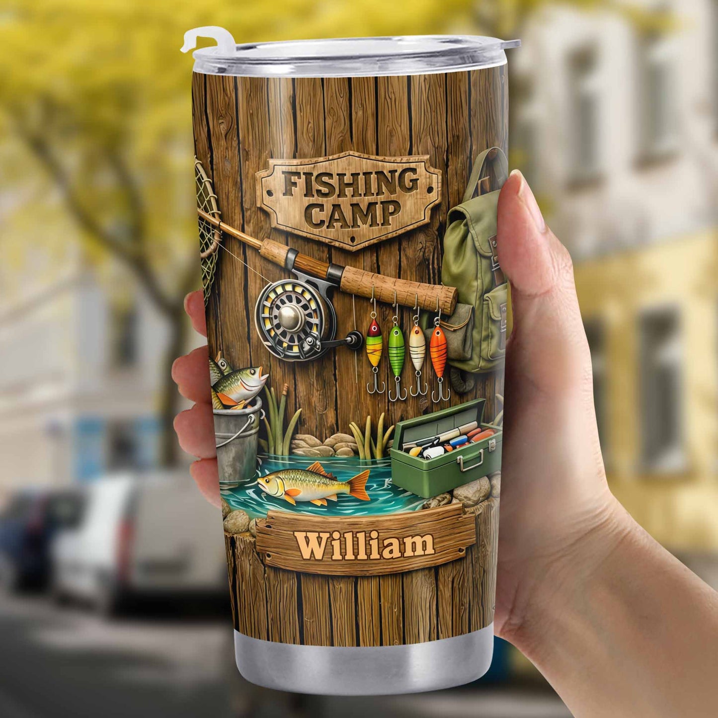 Fishing Camp With Fishing Gear and Fish