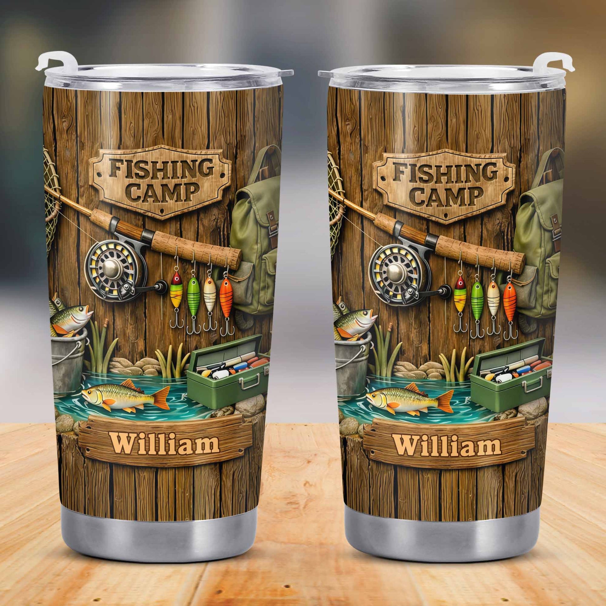 Fishing Camp With Fishing Gear and Fish