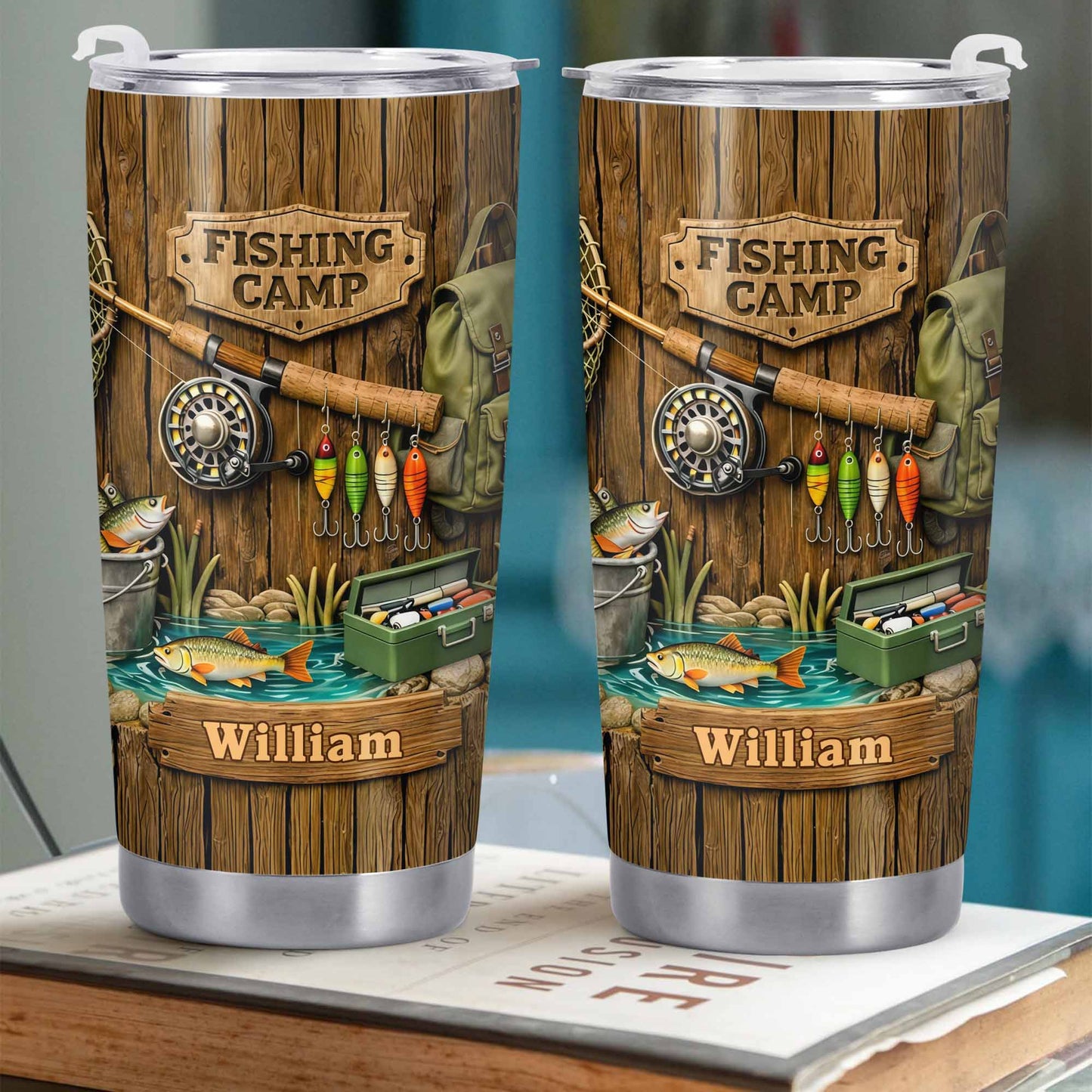 Fishing Camp With Fishing Gear and Fish