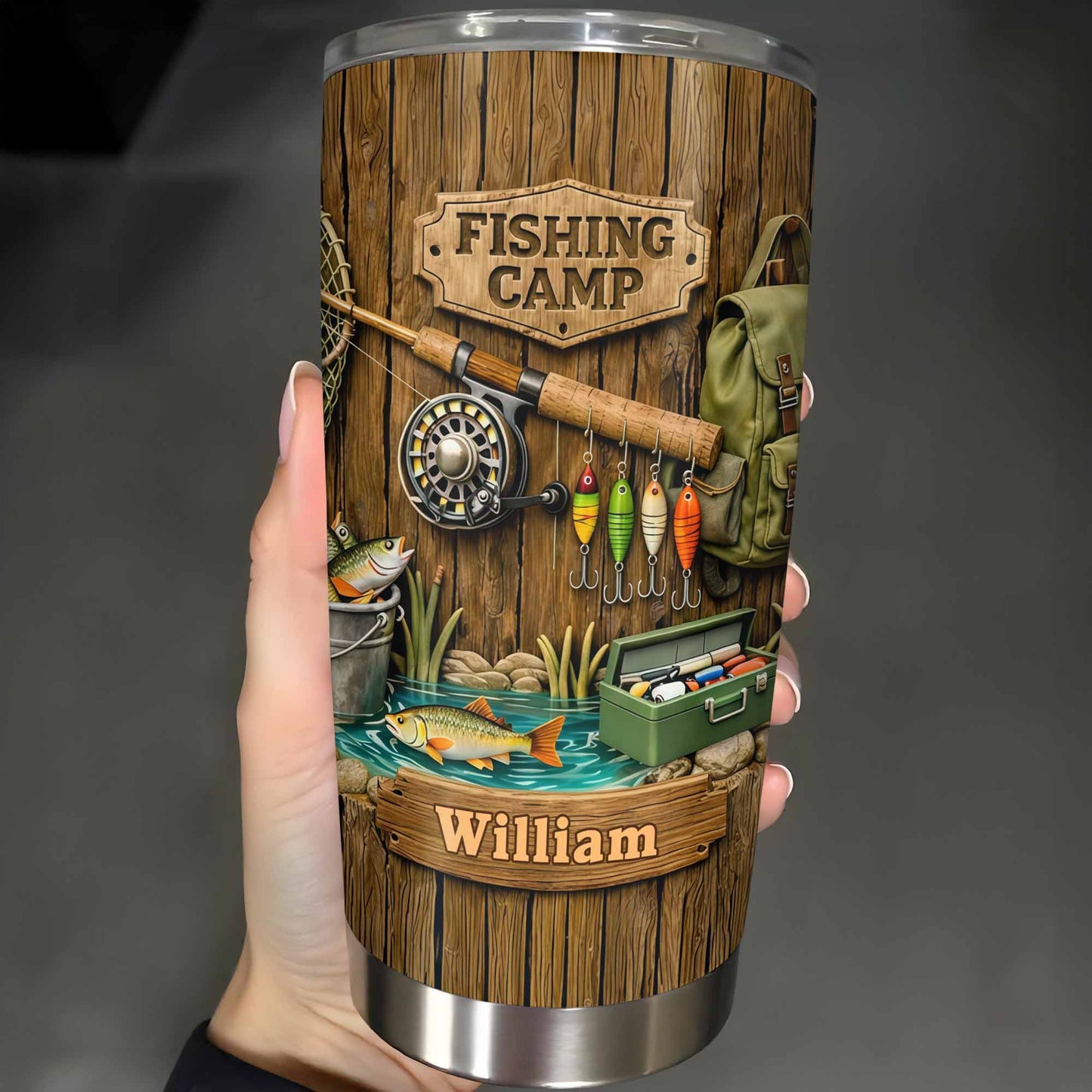 Fishing Camp With Fishing Gear and Fish