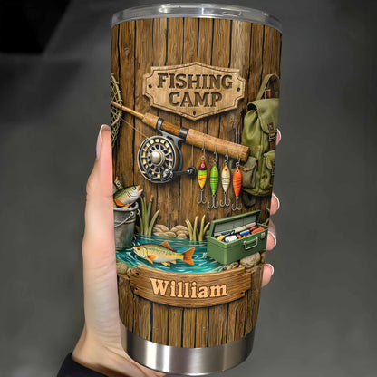 Fishing Camp With Fishing Gear and Fish