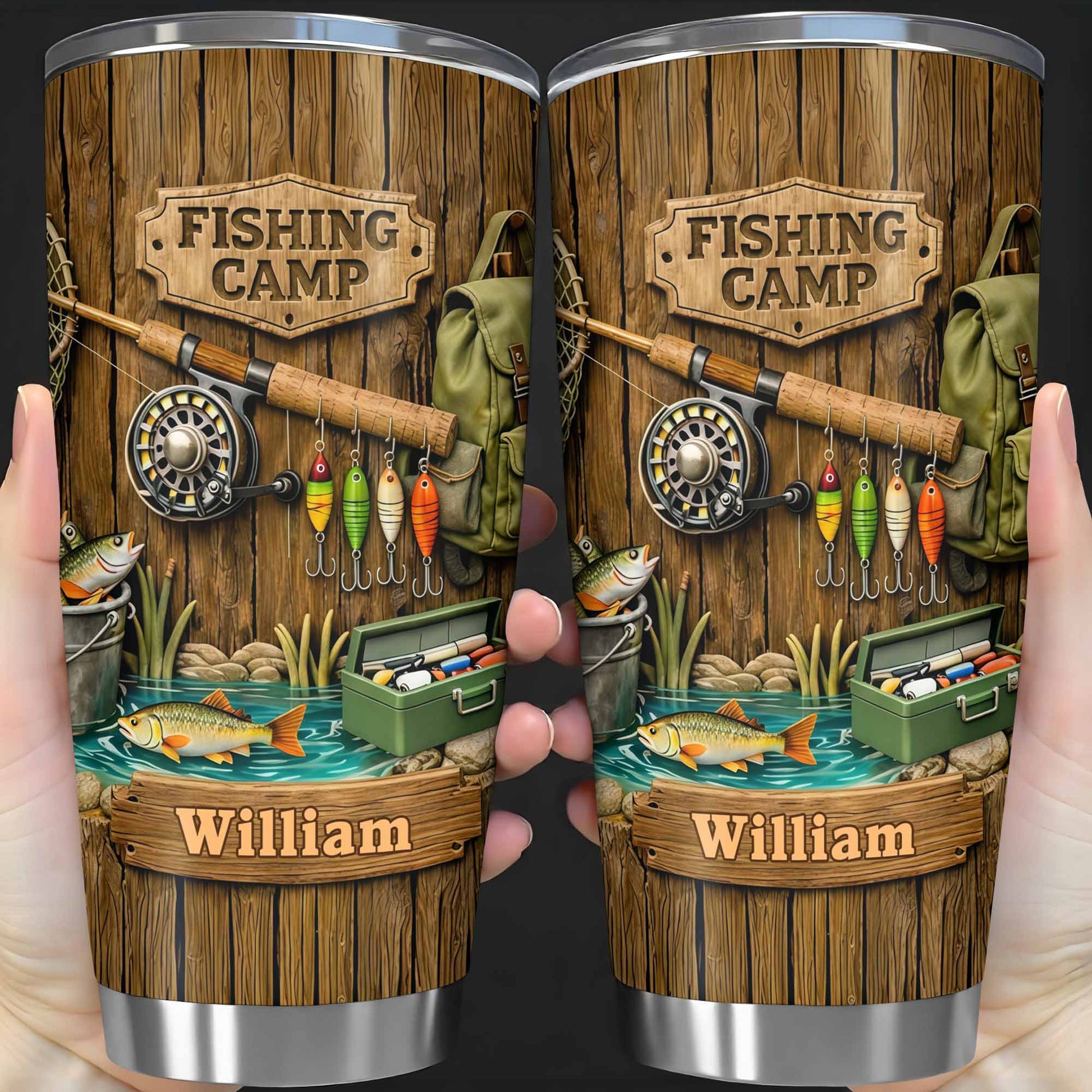 Fishing Camp With Fishing Gear and Fish