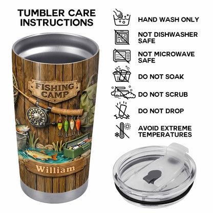 Fishing Camp With Fishing Gear and Fish