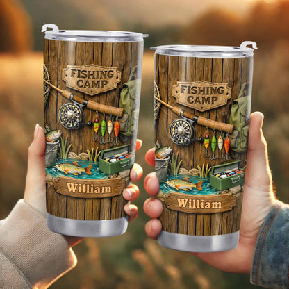 Fishing Camp With Fishing Gear and Fish