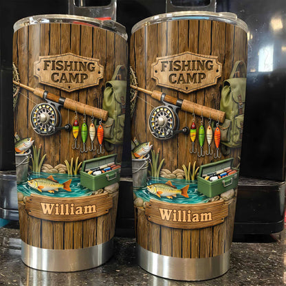 Fishing Camp With Fishing Gear and Fish