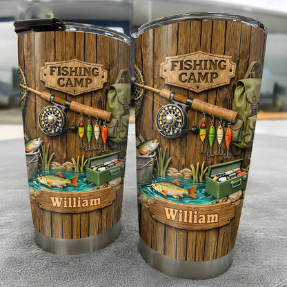 Fishing Camp With Fishing Gear and Fish