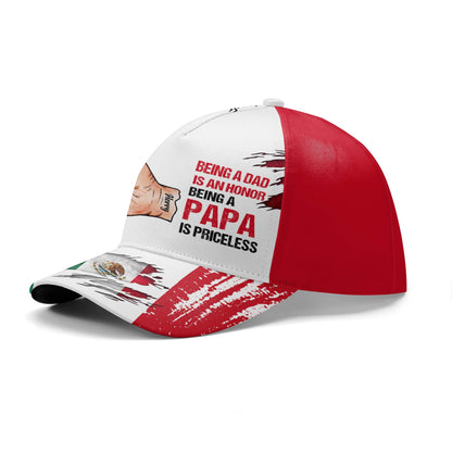 Ser papá es un honor. Ser PAPA no tiene precio. Gorra personalizada, gorra de béisbol con estampado integral. FM001_BAC