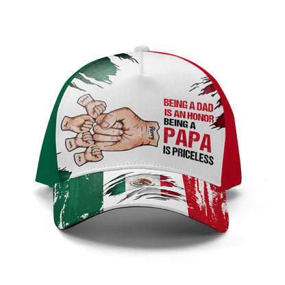 Being A Dad Is An Honor. Being A PAPA Is Priceless - Personalized Custom Hat, All Over Print Baseball Cap - FM001_BAC